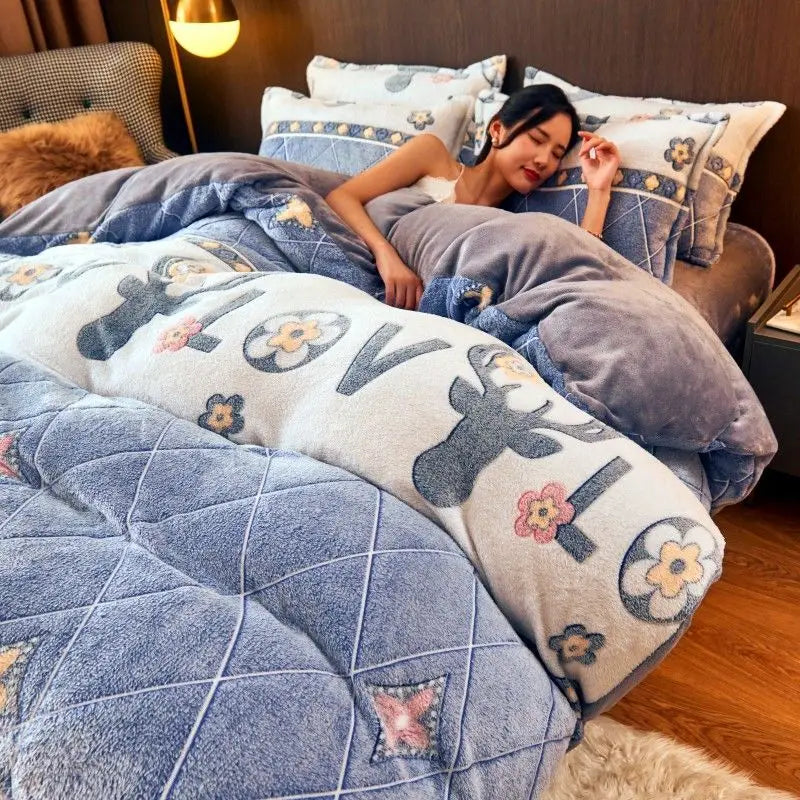 Warm Winter Flannel Duvet Cover