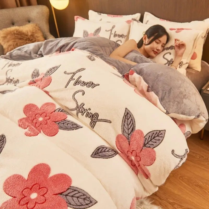 Warm Winter Flannel Duvet Cover