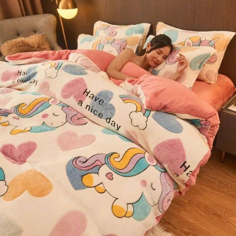 Warm Winter Flannel Duvet Cover