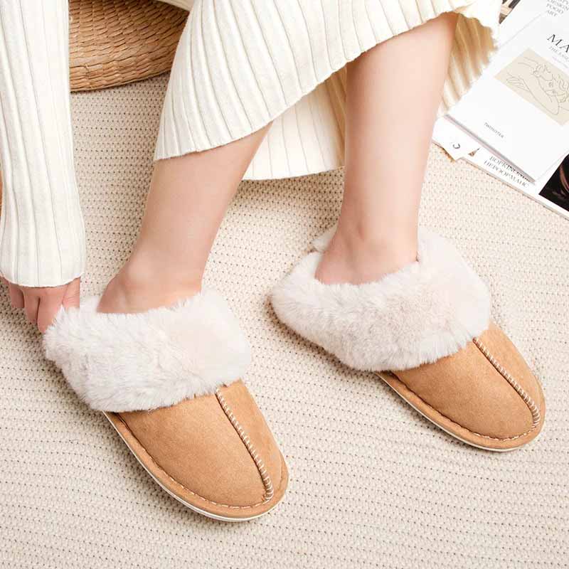 Warmly Lined Slippers with Soft Lining and Non-Slip Sole