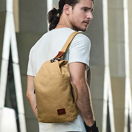 Water-Resistant Canvas Crossbody Bag with Anti-Theft Pocket