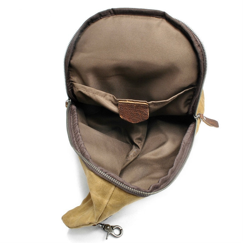 Water-Resistant Canvas Crossbody Bag with Anti-Theft Pocket