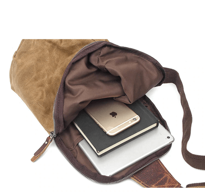 Water-Resistant Canvas Crossbody Bag with Anti-Theft Pocket