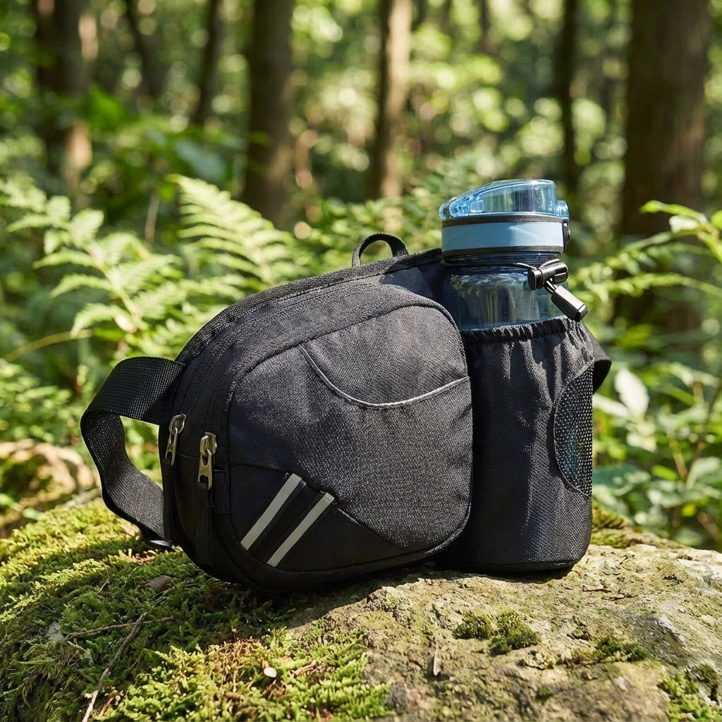 Water-Resistant Waist Pack with Bottle Holder – Ideal for Sports