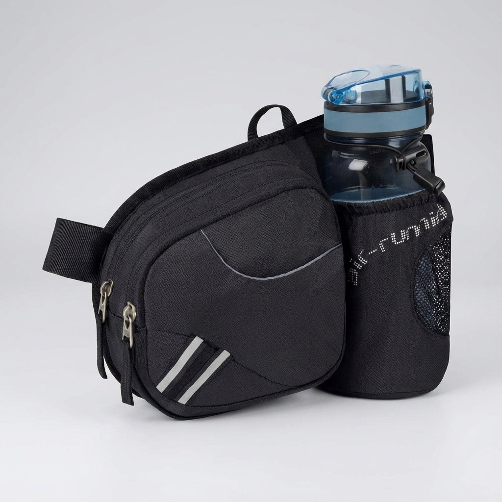 Water-Resistant Waist Pack with Bottle Holder – Ideal for Sports