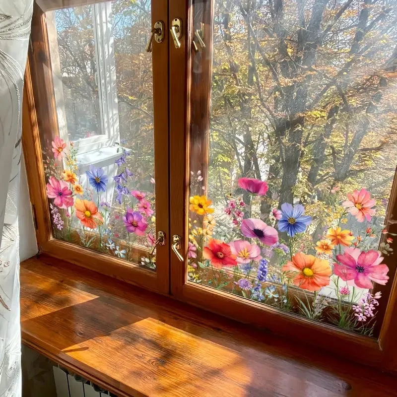 Watercolor Wildflower Window Cling