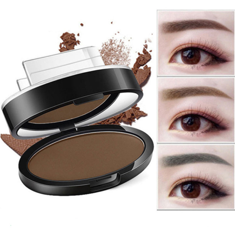 Waterproof Eyebrow Stamp Kit with Powder, 3 Shapes & 3 Colors - Natural Finish
