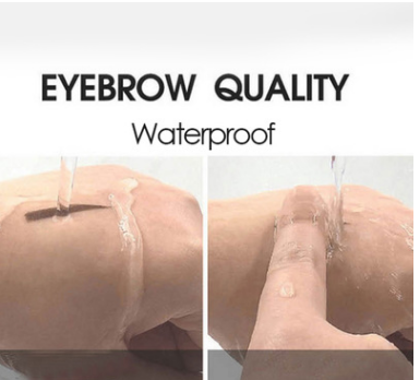 Waterproof Eyebrow Stamp Kit with Powder, 3 Shapes & 3 Colors - Natural Finish