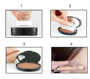 Waterproof Eyebrow Stamp Kit with Powder, 3 Shapes & 3 Colors - Natural Finish