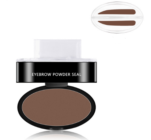 Waterproof Eyebrow Stamp Kit with Powder, 3 Shapes & 3 Colors - Natural Finish