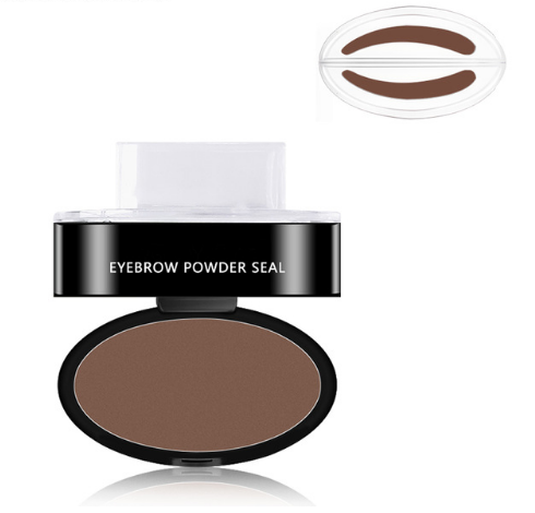 Waterproof Eyebrow Stamp Kit with Powder, 3 Shapes & 3 Colors - Natural Finish