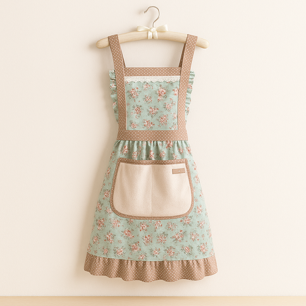 Waterproof Floral Cotton Kitchen Apron
