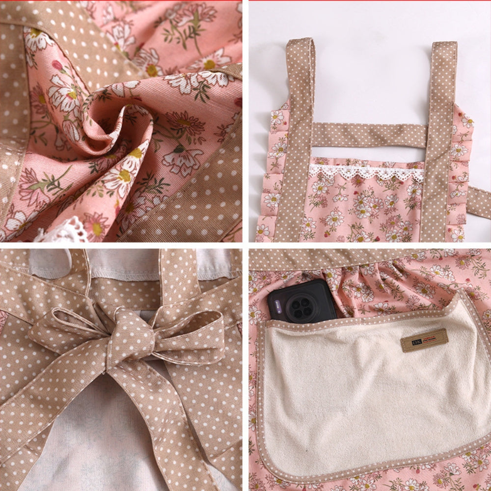 Waterproof Floral Cotton Kitchen Apron