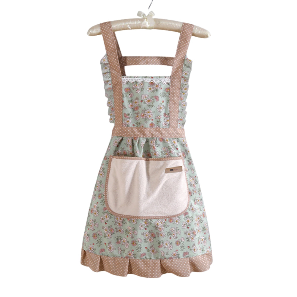 Waterproof Floral Cotton Kitchen Apron