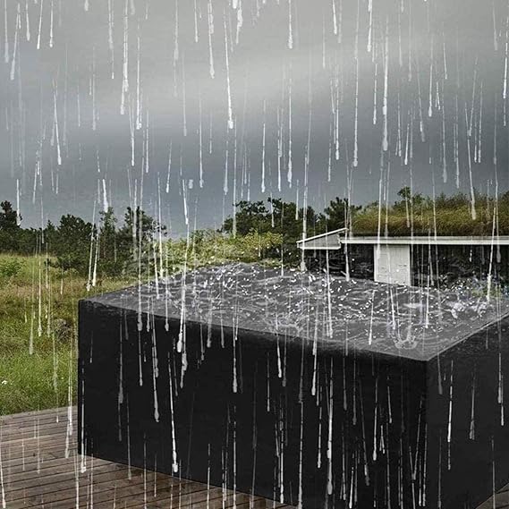 Waterproof Garden Furniture Cover in Black Polyester