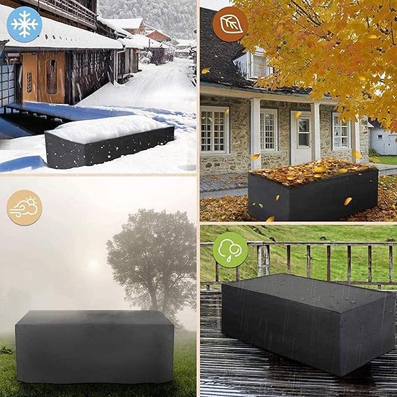 Waterproof Garden Furniture Cover in Black Polyester