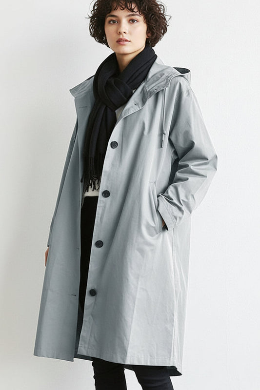Waterproof Hooded Trench Raincoat - Lightweight and Elegant
