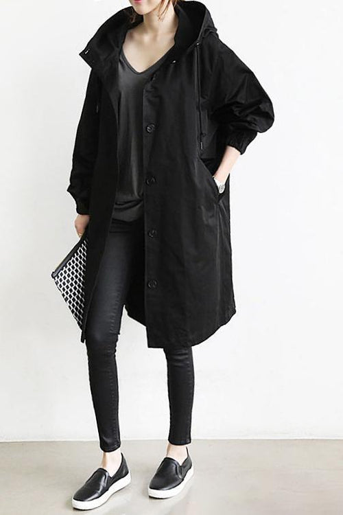 Waterproof Hooded Trench Raincoat - Lightweight and Elegant