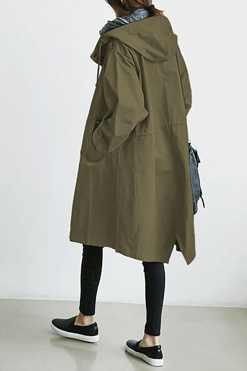 Waterproof Hooded Trench Raincoat - Lightweight and Elegant