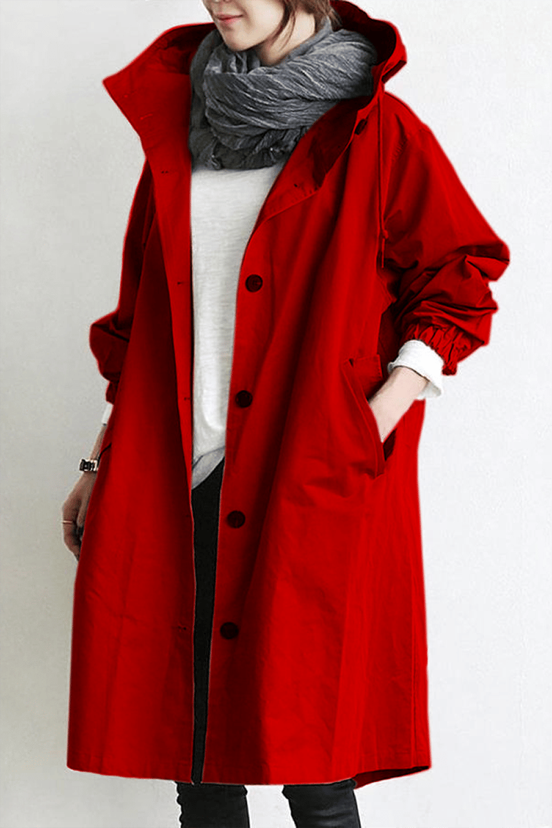 Waterproof Hooded Trench Raincoat - Lightweight and Elegant