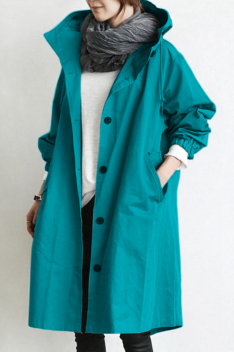 Waterproof Hooded Trench Raincoat - Lightweight and Elegant
