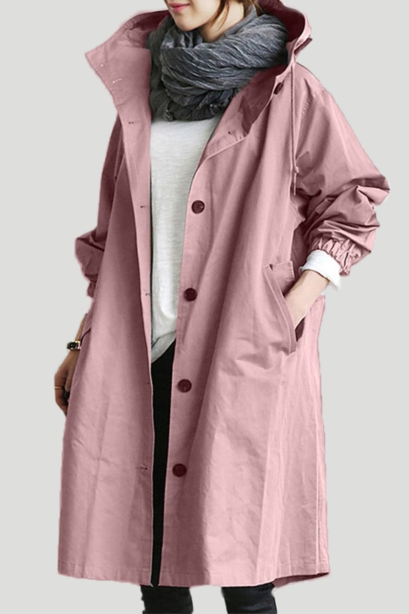 Waterproof Hooded Trench Raincoat - Lightweight and Elegant