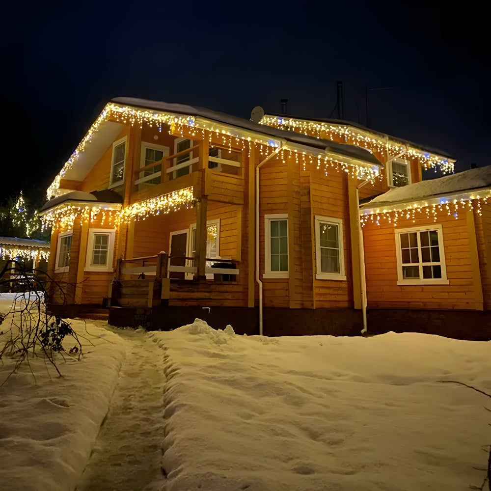 Waterproof Outdoor Warm White LED Curtain Lights