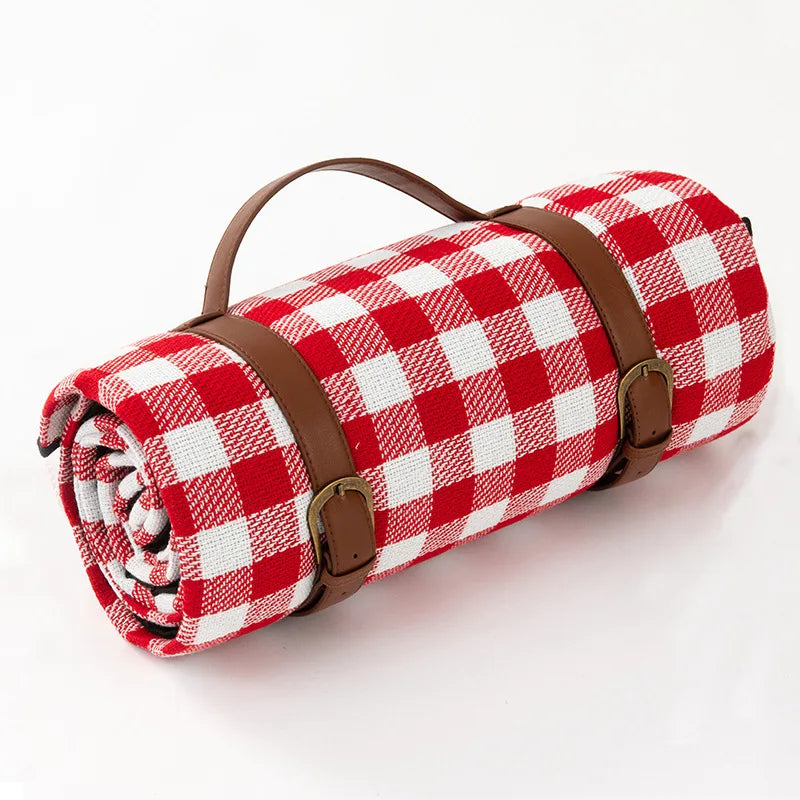 Waterproof Picnic Blanket with Leather Carrying Strap