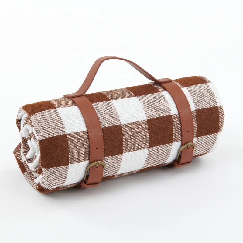 Waterproof Picnic Blanket with Leather Carrying Strap