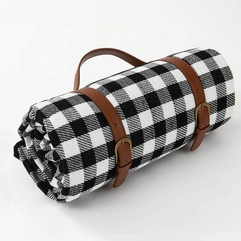 Waterproof Picnic Blanket with Leather Carrying Strap