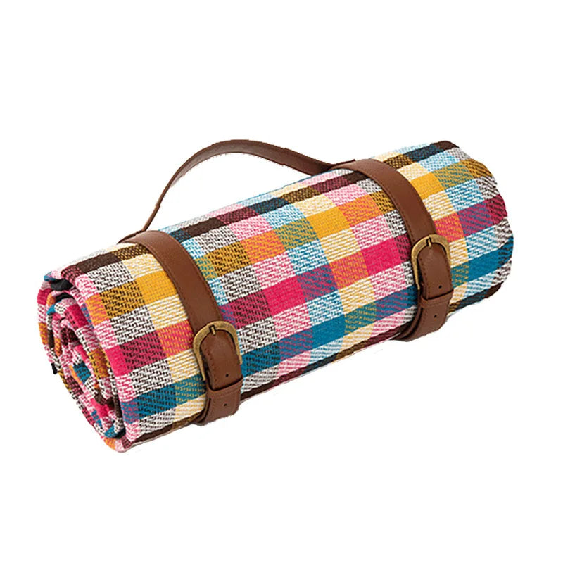 Waterproof Picnic Blanket with Leather Carrying Strap