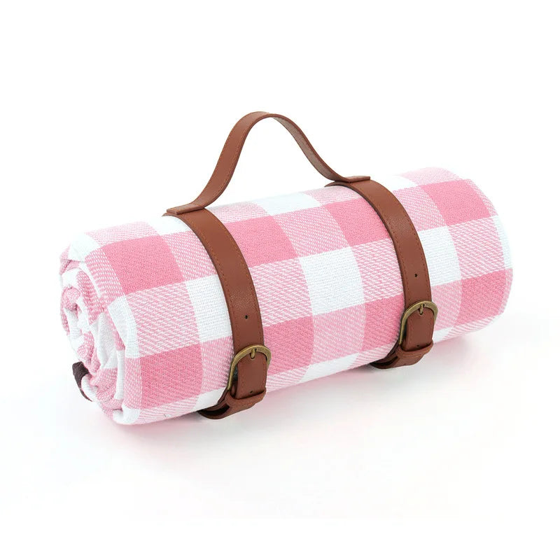 Waterproof Picnic Blanket with Leather Carrying Strap