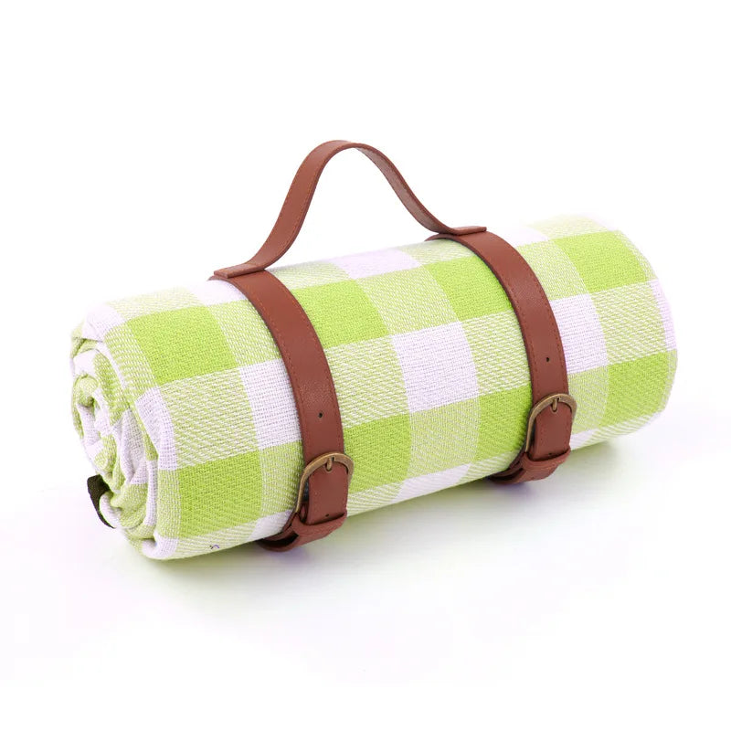 Waterproof Picnic Blanket with Leather Carrying Strap