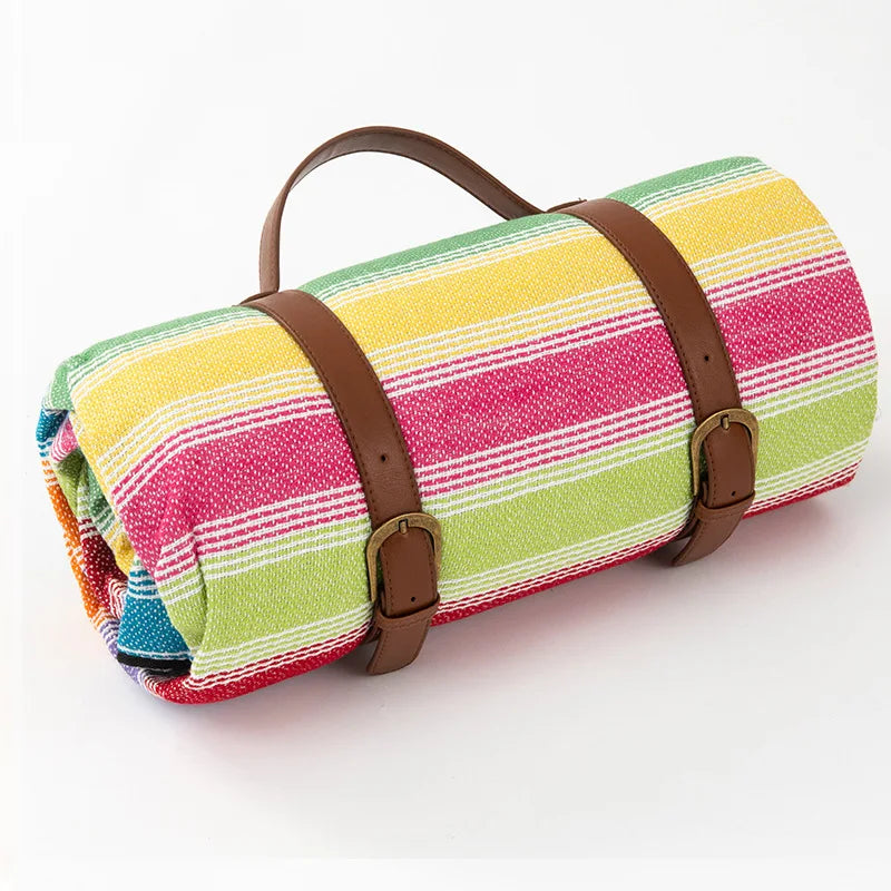 Waterproof Picnic Blanket with Leather Carrying Strap