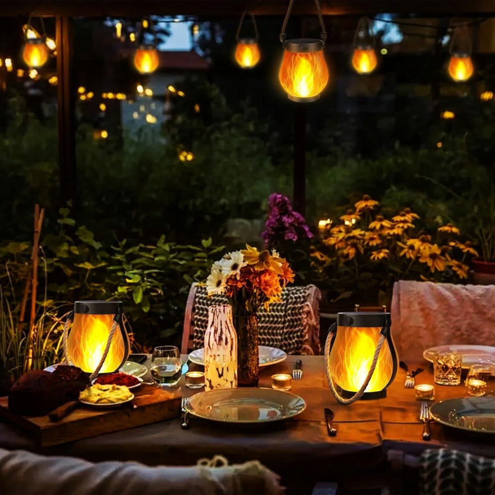 Waterproof Solar Lantern with Flickering Flame Effect – Ideal for Outdoors