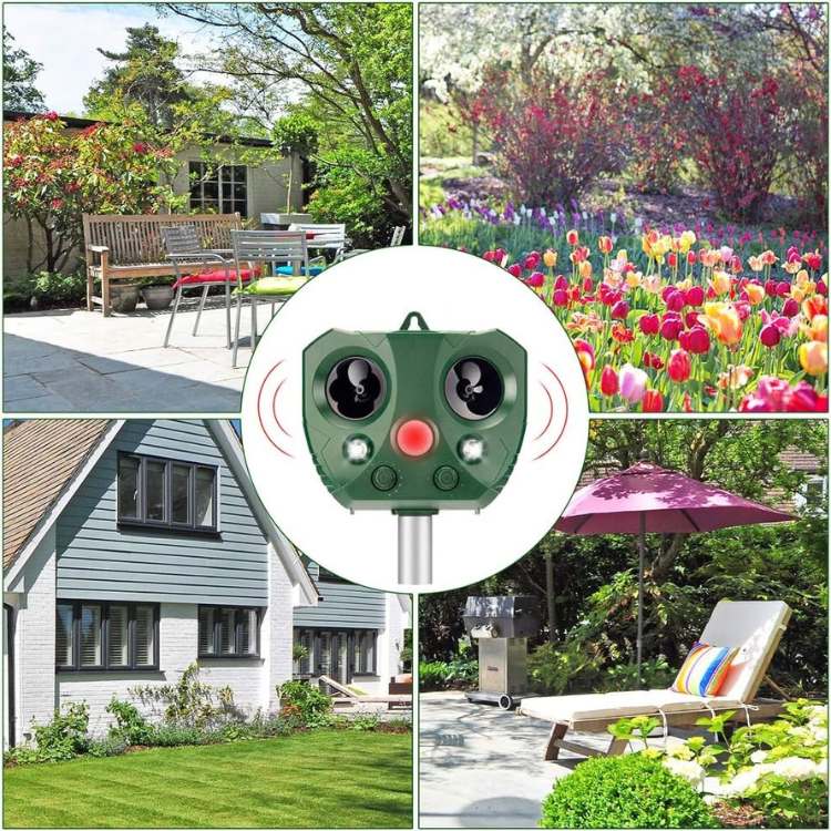 Waterproof Solar Ultrasonic Bird and Pest Repeller with Motion Sensor