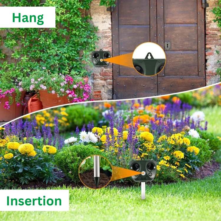 Waterproof Solar Ultrasonic Bird and Pest Repeller with Motion Sensor