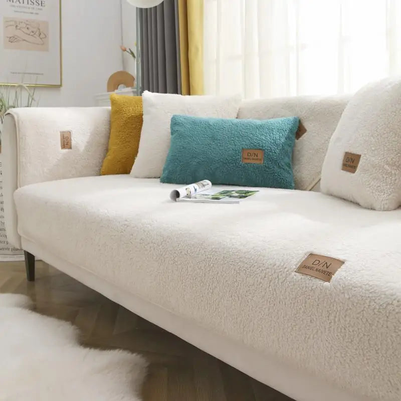Waterproof Thick Sherpa Fleece Non-Slip Sofa Cover