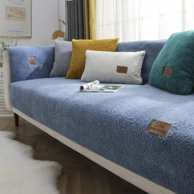 Waterproof Thick Sherpa Fleece Non-Slip Sofa Cover