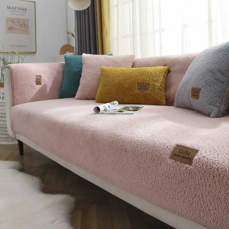 Waterproof Thick Sherpa Fleece Non-Slip Sofa Cover