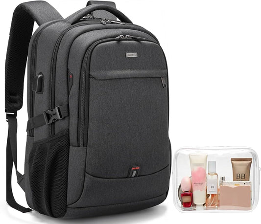 Waterproof Travel Laptop Backpack with USB Port & Organized Storage