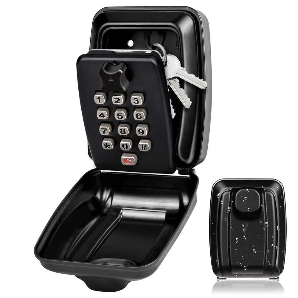 Waterproof Wall-Mounted Key Safe – Outdoor Lockable Key Storage Box with Combination Lock