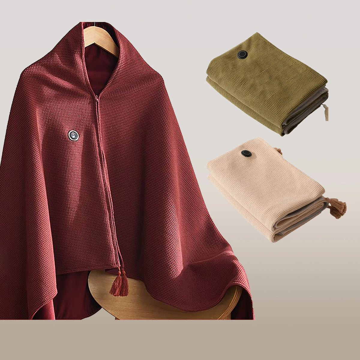 Wearable Heated Blanket – USB-Powered Travel Throw with Fast-Heating Fleece
