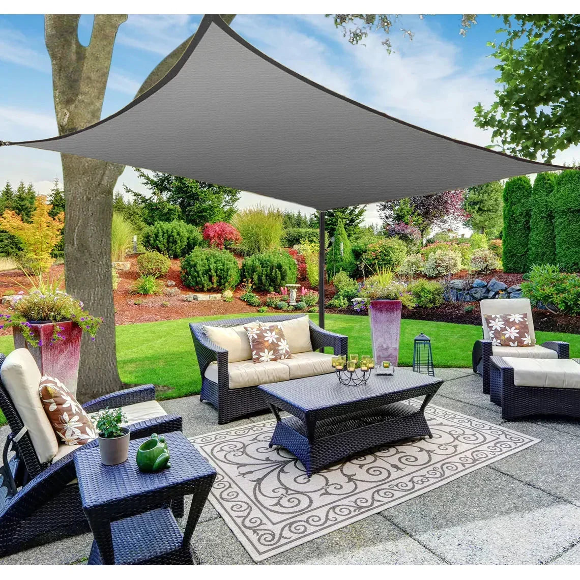 Weather-Resistant Outdoor Shade Sail with UV Protection for Garden and Patio