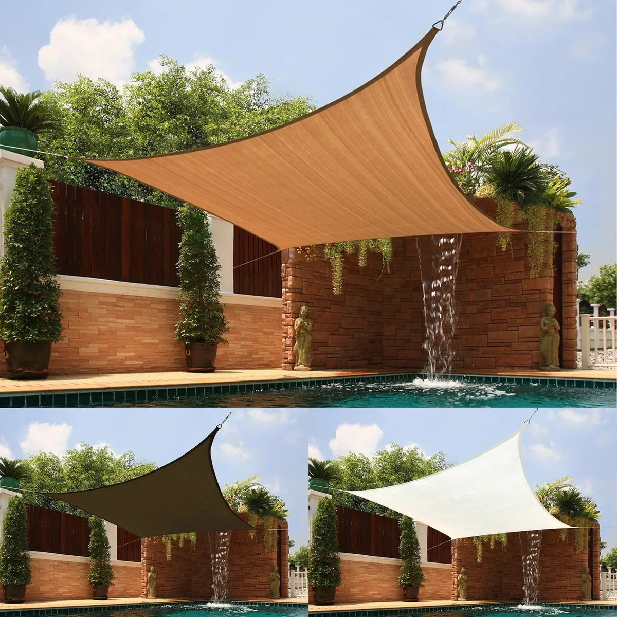 Weather-Resistant Outdoor Shade Sail with UV Protection for Garden and Patio