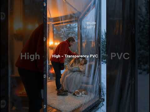Weatherproof Clear PVC Protective Tarp with Grommets for Gazebos, Pergolas and Porches, 0.35 mm Thickness