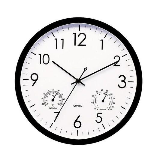 Weatherproof Outdoor and Garden Wall Clock with Thermometer