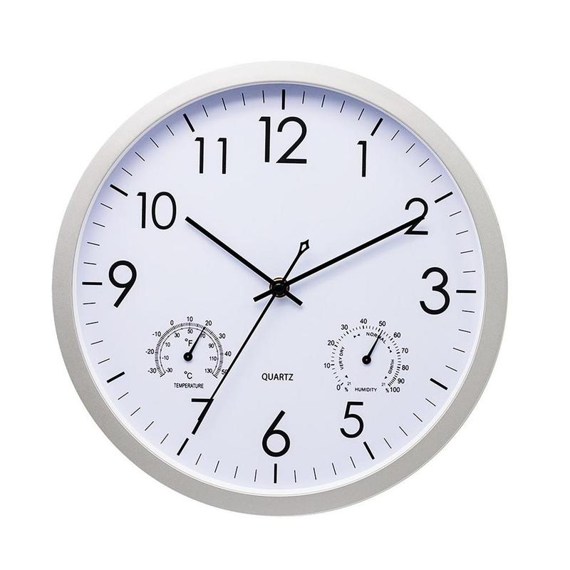 Weatherproof Outdoor and Garden Wall Clock with Thermometer