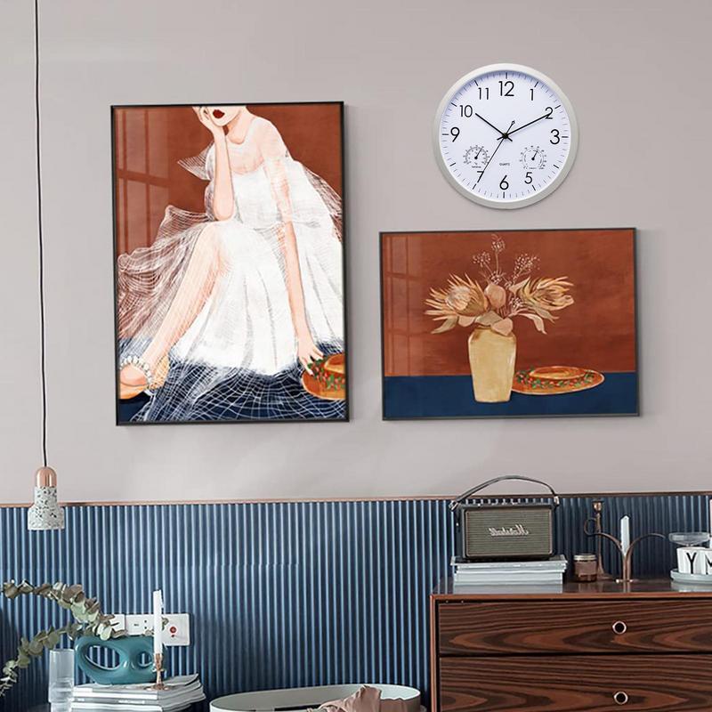 Weatherproof Outdoor and Garden Wall Clock with Thermometer