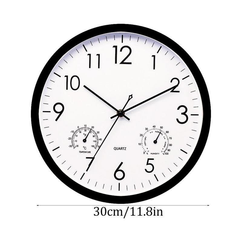 Weatherproof Outdoor and Garden Wall Clock with Thermometer